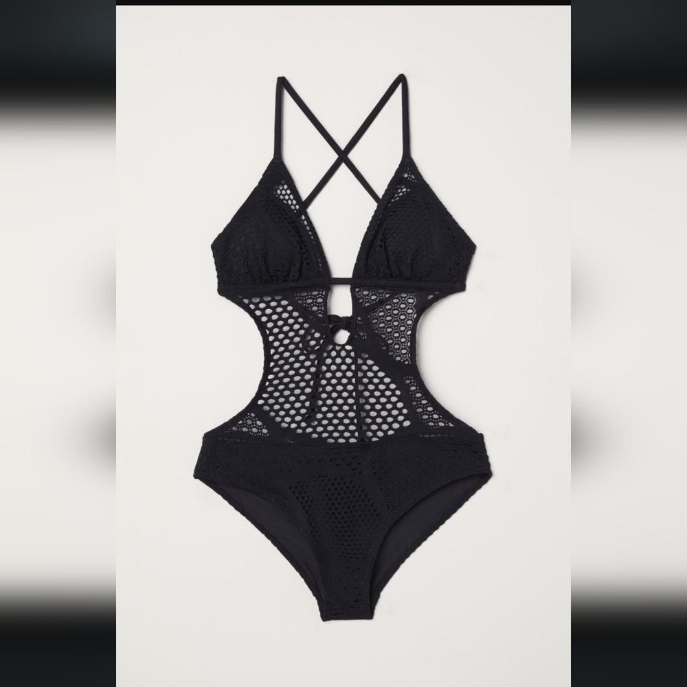 H&M | black lace one piece swimsuit